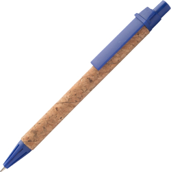 Office 1 Еко химикалка Carina, корк и пластмаса, синя