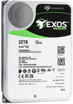 Хард диск / SSD Seagate Exos X22, 22TB HDD сървърен, SATA, 7200 rpm, 3.5", черен цвят