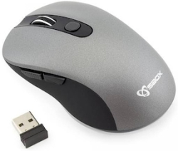 Мишка SBOX WM-911G , Безжична оптична мишка, USB, 1600 DPI, сива