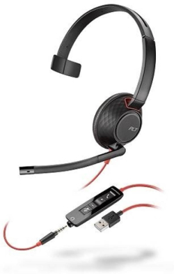 Слушалки Poly BLACKWIRE C5210,USB-A,(BULK) WW, слушалка
