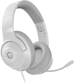 Слушалки Lorgar Noah 101, геймърски, с кабел, вграден микрофон, покриващо ухо, бял цвят