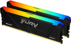 Памет Kingston FURY Beast RGB Intel XMP, 2x 32GB DDR4, 3200MHz, CL16 , черен цвят