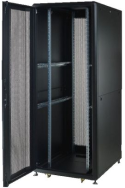 Шкаф за техника - Rack Комуникационен шкаф, 42U, 19”, 610x1000x2028мм, перфорирана врата, Черен
