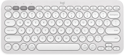 Клавиатура Logitech Pebble Keys 2 K380S, Bluetooth, LED индикатори, Тихи бутони, Бял