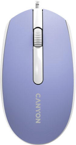 Мишка Canyon M-10, с кабел, 1000 dpi, подходяща за лява ръка, лилав цвят