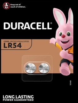 Батерия алкална DURACELL LR1130 LR54 AG10, 2pk блистер 1.5V