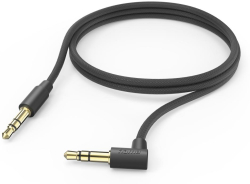 Кабел/адаптер HAMA Aux аудио кабел, 3,5 мм жак - 3,5 мм жак, под ъгъл 90°, 1,0 м, Черен