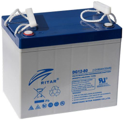 Акумулаторна батерия Оловна гелова батерия RITAR (DG12-80), 12V, 80Ah, 260 х 169 х 211 мм. F15-M6