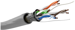 Инсталационен LAN кабел  Mрежови кабел, категория 5e, F-UTP, сив, макара 100 метра