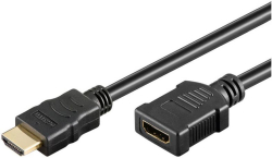Кабел/адаптер HighSpeed HDMI удължителен кабел с Ethernet, 1 метър, черен