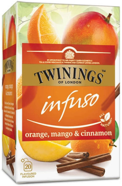 Продукт Twinings Чай ''Портокал, манго и канела'', плодов, 2 g, в пакетче, 20 броя