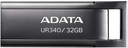 USB флаш памет ADATA UR340, 32 GB, 100 MB/s, USB 3.2, Метален корпус, Черен
