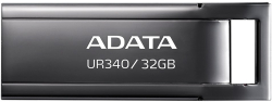 ADATA UR340, 32 GB, 100 MB/s, USB 3.2, Метален корпус, Черен
