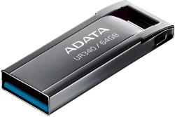 ADATA UR340, 64 GB, 100 MB/s, USB 3.2, Метален корпус, Черен