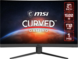 Монитор MSI G27CQ4 E2, 27" 2560 x 1440, 16:9, VA, 1500R, HDMI, DP, 1ms, 170Hz, Черен