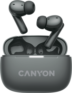 Слушалки Canyon OnGo 10 ANC TW, Микрофон, In-Ear, Bluetooth 5.3, USB-C, Черен