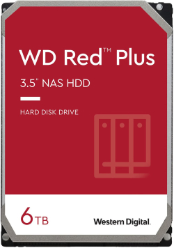 Хард диск / SSD Western Digital Red Plus, 6TB, NAS, 3.5", 256MB, 5400RPM, SATA 3 6Gb/s, 256 MB