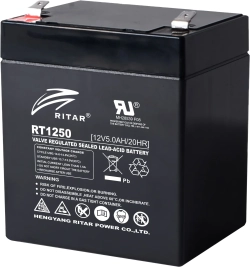 Оловна батерия RITAR, (RT1250) AGM, 12V, 5Ah, 90- 70- 10 1mm, Терминал 1