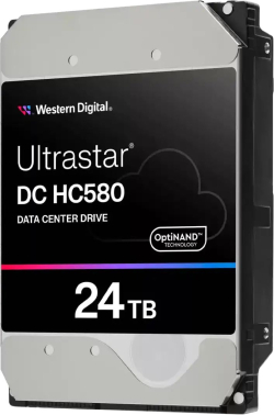 Хард диск / SSD Western Digital Ultrastar DC HC580, 24 TB, 3.5", 7200 rpm, SATA 3 6Gb/s, За сървър