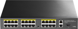 Комутатор/Суич Cudy FS1026PS1, 24x 10/100, PoE+, 2 x Gigabit Uplink, 1x SFP, 802.3af/at, PoE, Черен