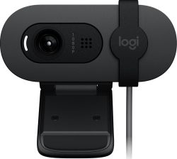 Уеб камера Logitech Brio 100, FullHD, 1x USB 2.0, микрофон, Plug & Play, Графит