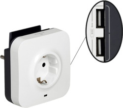 Контакт Адаптер защита от пренапрежение 2P+E 16А Шуко и 2хRJ45 - Legrand 694670