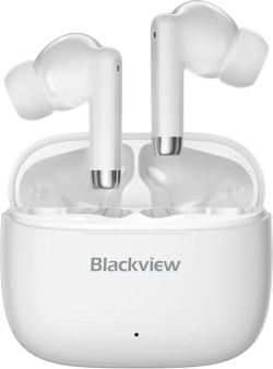 Слушалки Blackview AirBuds 4, BT 5.3, 35mAh, кутийка зареждаща, 400mAh, бели