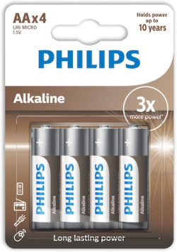 Батерия PHILIPS Alkaline AA 4-PACK