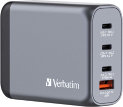 Принадлежност за смартфон Verbatim GNC-100 GaN Charger 4 Port 100W USB A-C (EU-UK-US)