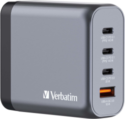 Принадлежност за смартфон Verbatim GNC-140 GaN Charger 4 Port 140W USB A-C (EU-UK-US)