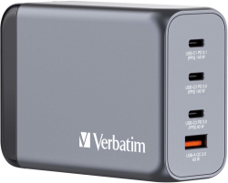 Принадлежност за смартфон Verbatim GNC-240, 240W, 3 x USB Тype-C, 1x USB Type-A, QuickCharge 3.0, Сив