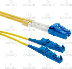 Оптична пач корда E2000/UPC - LC/UPC, сингъл мод, дуплекс, 10 м.
