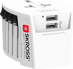 Принадлежност за смартфон Адаптер SKROSS PRO MUV 2 x USB-A, 1.302960, World, Бял