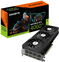 Видеокарта Gigabyte GeForce RTX 4060Ti Gaming OC, 16GB GDDR6, 128 bit, 2x HDMI 2.1, 2x DP 1.4
