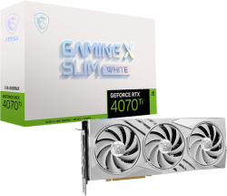 Видеокарта MSI GeForce RTX 4070Ti Gaming Slim White, 12GB GDDR6X, 192bit, 3x DP, HDMI