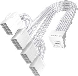 Други Custom Sleeved Modding Cable White - 4 x PCIe 8-pin to 12VHPWR - FM4-B-WH