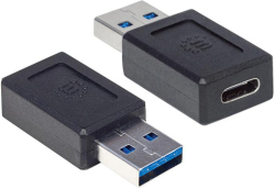 Кабел/адаптер USB 3.1 конвертор-адаптер, USB-A мъжки към USB-C женски, черен