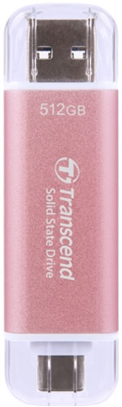 Хард диск / SSD Transcend 512GB, USB External SSD, ESD310P, USB 10Gbps, Type C- A, Pink