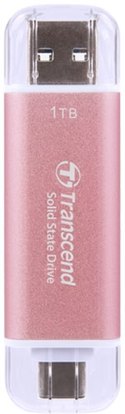 Хард диск / SSD Transcend 1TB, USB External SSD, ESD310P, USB 10Gbps, Type C-A, Pink