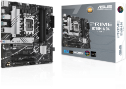Дънна платка Asus Prime B760M-A D4-CSM, LGA1700, 4x DDR4, 4x SATA3 6.0 Gb/s, Micro ATX