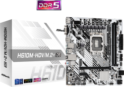 Дънна платка ASROCK H610M-HDV-M.2 D5, LGA1700, 2x DDR5, mATX, VGA, DP, HDMI