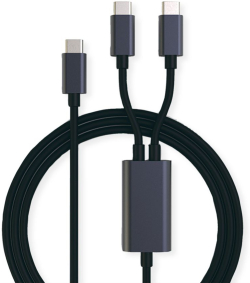Кабел/адаптер ROLINE 11.02.8308 :: Захранващ кабел USB2.0 Type C, Y-Splitter за две устройства