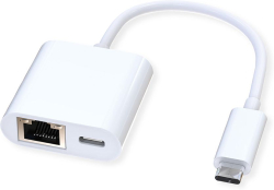 Кабел/адаптер Roline 12.02.1100 :: aдаптер USB 3.2 Gen 2 Type C към Gigabit Ethernet, 1x PD 100W