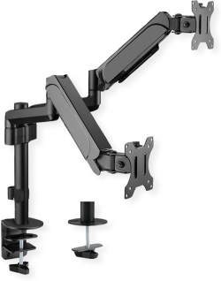 VALUE 17.99.1182 :: Пневматична стойка за два монитора, пилон, до 2 x 9 кг.