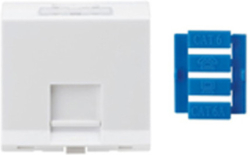 Мрежова розетка за 1 порт, под ъгъл, размери 45x45 мм, бяла на цвят