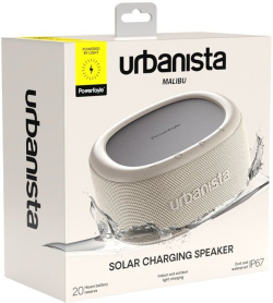 Bluetooth Колонкa Urbanista Malibu, 20 W, 4 Ω, 82dB, 20 - 20 000 Hz, Type-C, 1800mAh, Соларна, Сив