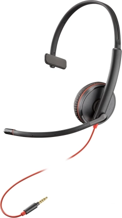 Слушалки HP Poly Blackwire 3215 Monaural USB-C Headset +3.5mm Plug +USB-C-A Adapter