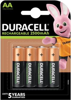 Батерия Акумулаторна батерия DURACELL R6 AA, 2500mAh NiMH, 1.2V, 4 бр. в опаковка на най-ниска цени