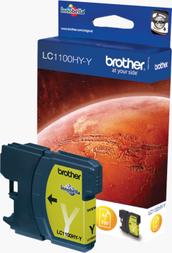 Касета с мастило Brother LC1100HYY - Максилен брой копия до 750 страници, Жълт