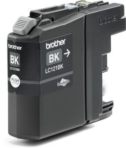 Касета с мастило Brother LC121BK с капацитет от 300 страници в съответствие с ISO/IEC 24711